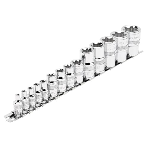 Image of Draper 34415 1/4, 3/8, 1/2-Inch Square Drive Draper TX-Star Socket 14 Piece Set , Blue