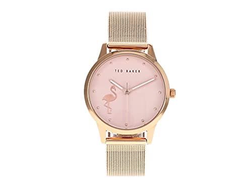 Image of Ted Baker | Women's | Fitzrovia Flamingo | Rose Gold Mesh Bracelet | Rose Dial | BKPFZF011