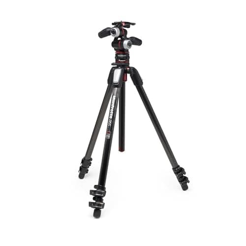 Image of Manfrotto 3-Section Tripod Kit With 3-Way Head in Aluminium - Professional Photography Accessories With MOVE Quick Release System