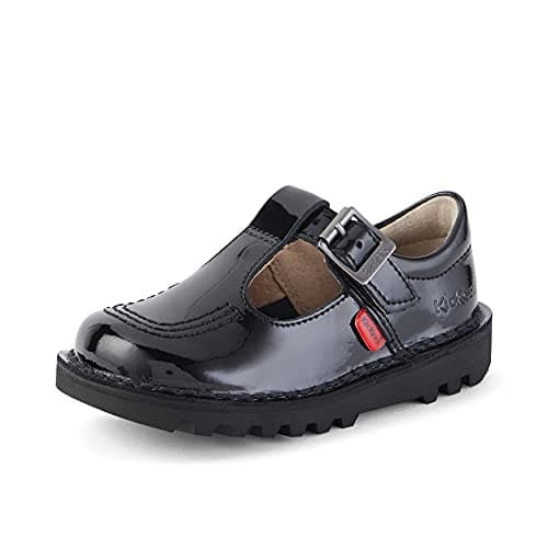 Image of Kickers Girl's Kick T Bar Black School Shoes | Classic & Stylish | Extra Comfortable | Premium Quality, Black, 12.5 UK Child