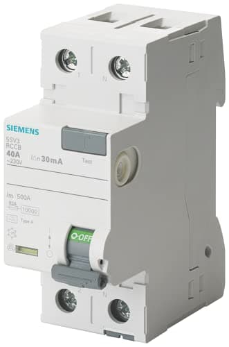 Image of Siemens Indus.Sector FI Circuit Breaker 5SV3312-6 25A 1+N 30mA 230V SENTRON Residual Current Circuit Breaker 4001869429632