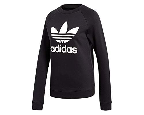 Image of Adidas Women's Trefoil Crewneck Sweatshirt, Black(Black), 16 (Manufacturer Size: 42)