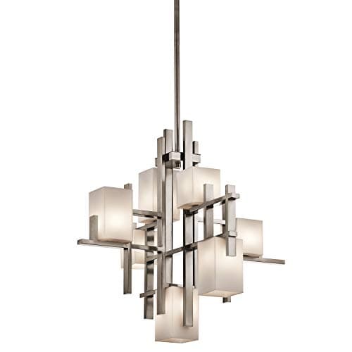 Image of 7 Bulb Chandelier Hanging Pendant Light - Classic Pewter - LED G9 3.5W Bulb