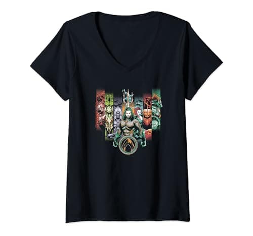 Image of Womens Aquaman Movie Unite the Kingdoms V-Neck T-Shirt
