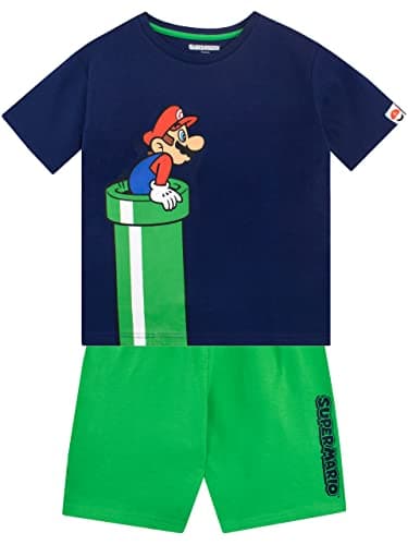 Image of SUPER MARIO BROS Boys Mario Top and Shorts Set Daywear for Kids Multicolour 9-10 Years