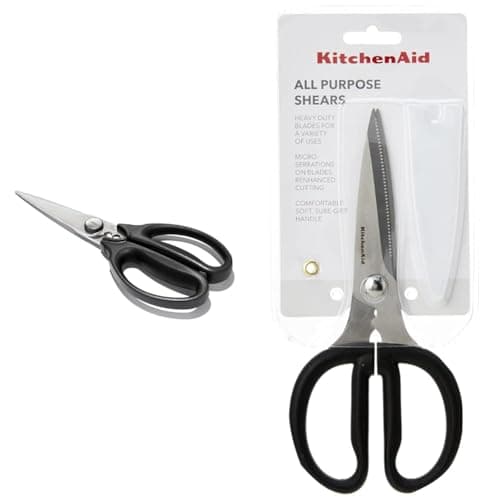 Image of OXO Good Grips Kitchen & Herb Stainless Steel Scissors & KitchenAid All Purpose Shears, Kitchen Scissor, Durable and Easy to Clean, Onyx Black