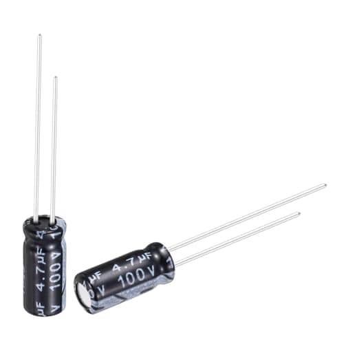 Image of sourcing map 4.7uF 100V 5x11mm Electrolytic Capacitor, Radial Leads Aluminum Capacitors for TVs, LCD Monitor, VCD, 50Pcs