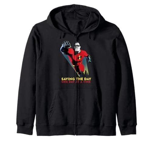 Image of Disney Pixar Incredibles 2 Mr. Incredible Saving The Day Zip Hoodie