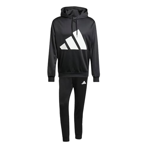 Image of adidas Men's BIG LOGO FRENCH TERRY HOODED TRACKSUITS, black/white, XXL
