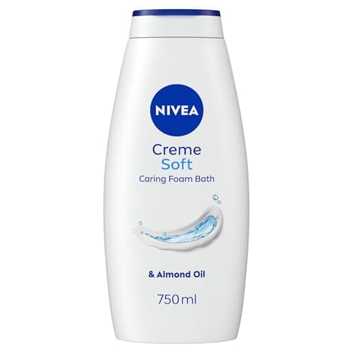 Image of NIVEA Crème Soft Shower & Bath Foam (750ml), Caring Bath Body Cream Enriched with Almond Oil, Moisturising Body Wash, Bath Cream Skin Moisturiser with Mild Scent