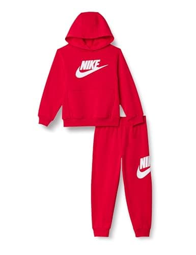 Image of NIKE Children's Tracksuit Club Fleece Red Code 86L135-U10, red/white, 5-6 Years
