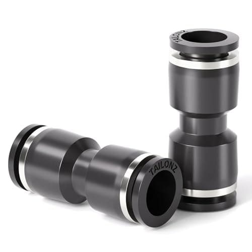 Image of TAILONZ PNEUMATIC Black Straight 6MM Tube OD Push to Connect Tube Fittings Push Lock PU6 (Pack of 10)