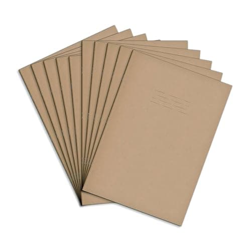 Image of Rhino A4 Exercise Books, 64-Page/Blank Paper Notebook, 10-Pack, Office & School Stationery Supplies, Buff