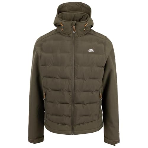 Image of Trespass Men's Softshell Jacket Alwero - Waterproof 8000 mm, Ultrasonic Compound Front Panel, Adjustable Zip Off Hood, 2 Zip Pockets, Adjustable Cuff, Draw Cord Hem