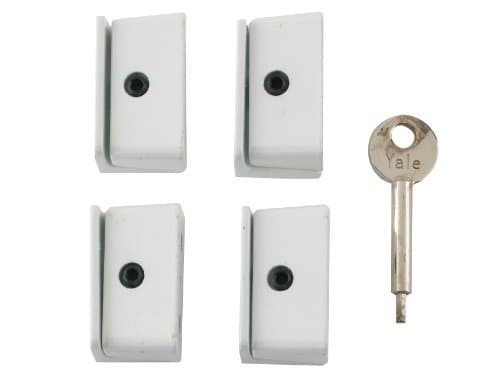 Image of Yale P-8K109 Window Stop, White Finish, Pack of 4, Visi Packed