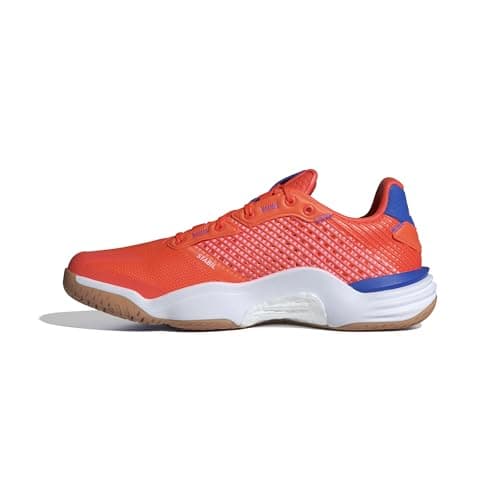 Image of adidas Men's Stabil 16 Indoor Shoes Sports, Team Solar Orange/Zero Metalic/Bright Royal, 10.5 UK