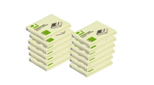 Image of Q-Connect Fanfold Notes 75x75mm Yellow (Pack of 12) KF02161