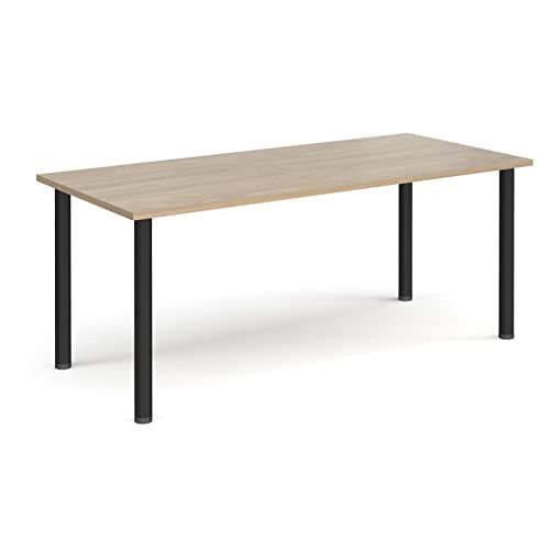 Image of Mr Office Rectangular radial leg meeting table - black legs, Barcelona Walnut, 1800