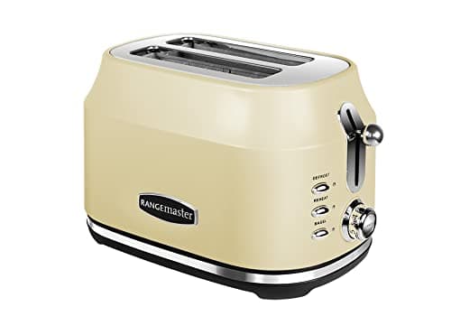 Image of Rangemaster RMCL2S201CM Classic Cream 1kW 2 Slice Toaster with Defrost, Cancel & Reheat Functions, Removable Crumb Tray & 6 Power Levels with 2 Year Guarantee