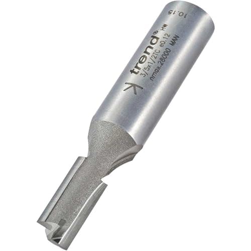 Image of Trend Professional Straight Two Flute Router Cutter, 1/2 Inch Shank, 9mm Cut Diameter, Tungsten Carbide Tipped, 3/5X1/2TC