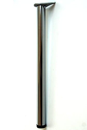 Image of REJS 4 x 870mm Adjustable Chrome Breakfast Bar Worktop Support Table Leg 60mm Diameter