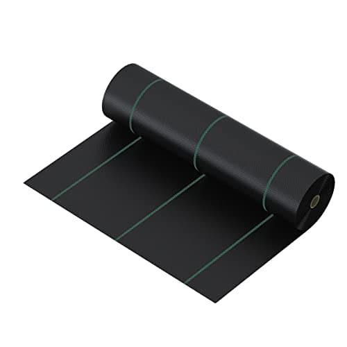 Image of CRMCC 1m x 50m Heavy Duty Weed Control Membrane Fabric, Black Polypropylene (PP) Ground Cover, Garden Landscaping Fabric