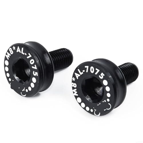 Image of 2 Pcs M8 Crank Bolts Aluminum Alloy Square Taper Bottom Bracket Bolts, Waterproof Bike Crank Arm Fixing Bolts for MTB, Road Bicycle, Folding Bike - Lightweight & Dustproof(Black)