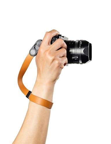 Image of Peak Design Form Cuff Leather Camera Wrist Strap, Amber, Compatible with DSLR, Compact and Point-and-Shoot Cameras, Quick Release & Connection, 100 lb Capacity, Camera Straps for Photographers