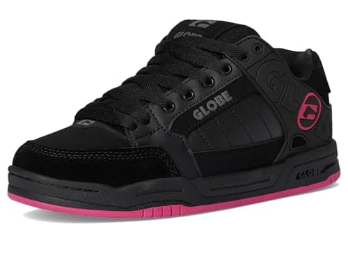 Image of Globe Mens Tilt Skate Inspired Sneakers Shoes, Black/Black/Pink, 8 UK
