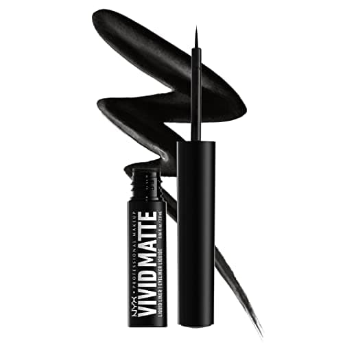 Image of NYX Professional Makeup Eyeliner, Ultra-Pigmented Liquid Liner, Intense Matte Finish, Fade- and Transfer-Proof, Vivid Matte, New Formula, Shade: Black