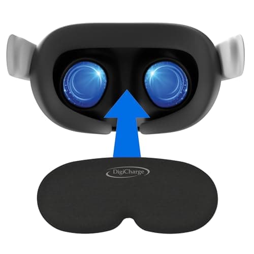 Image of Digicharge VR Lens Cover Protector, Compatible with Meta Quest 3S, Xbox edition, Quest 3, Quest 2, Accessories Oculus Rift S, Valve Index, Pico 4, Premium Foam, Dust and Scratch VR Lens Cap