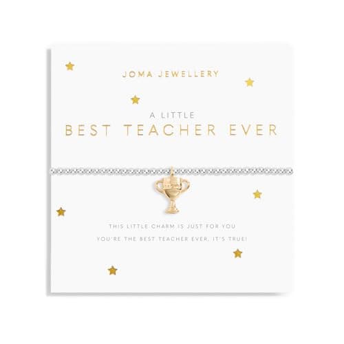 Image of Joma Jewellery A LITTLE BEST TEACHER EVER Silver and Gold Bracelet | 17.5cm stretch