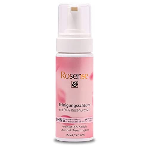 Image of Rosense Cleansing Foam - Moisturising Facial Cleansing with 91% Natural Rose Water Vegan - 150 ml