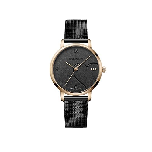 Image of Wenger METROPORITAN DONNISSIMA Watch, Black/RG PVD (BK PVD SS Mesh Bracelet), Bracelet Type