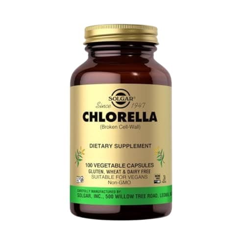 Image of Solgar Chlorella 520 mg Vegetable Capsules - Pack of 100 - High Concentration of Chlorophyll - Helps Fight Cell Damage - Herbal Supplement - Kosher, Vegan and Gluten Free
