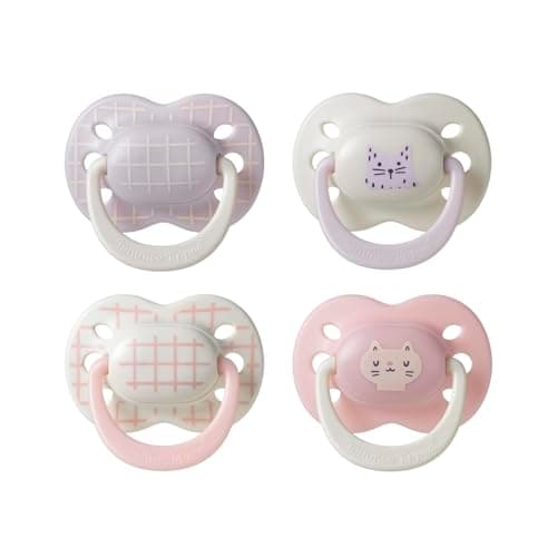 Image of Tommee Tippee Ultimate Fit Soother, 0-6 Months, 4 Pack, Orthodontic Dummy for Babies, Extra Air Holes, Symmetrical Teat, 100% BPA Free Silicone, Steriliser Safe, Club House Collection