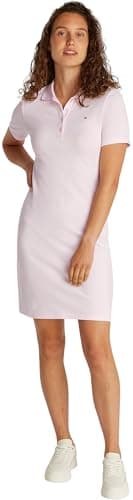 Image of Tommy Hilfiger Women’s 1985 Slim Fit Pique Polo Dress, Pink (Light Pink), M