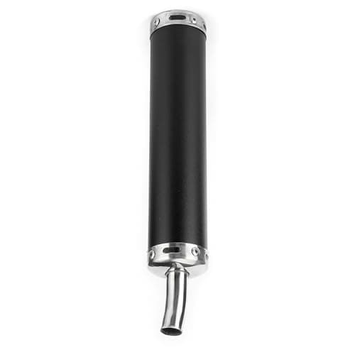 Image of motorbike bolt on exhaust end silencers Motorcycle Exhaust Silencer Muffler Pipe, Stainless Steel Exhaust Muffler Silencer 20mm/0.8in Modified Parts for 2 Stroke Motorcycle (Black)