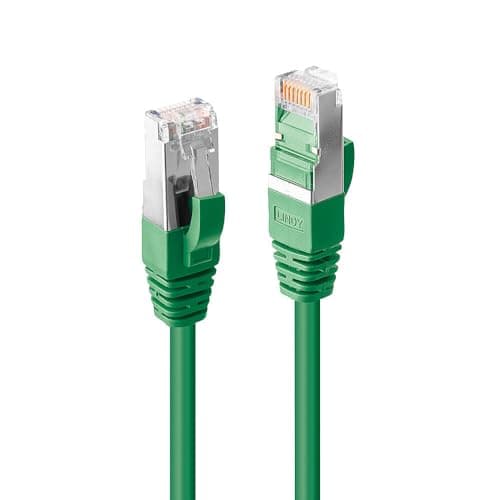 Image of LINDY 0.3m Cat.6A S/FTP LSZH Snagless Gigabit Network Cable, Green, RJ45 to RJ45, 500MHz