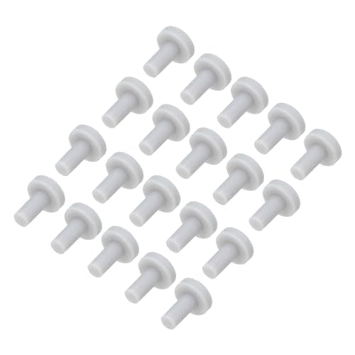 Image of Sourcing Map High Temp Silicone Plug Mount Dia 3mm/0.12 Inch T Shaped Solid Rubber Stopper Hole Plugs for Powder Coating Plating Waterproof Sealing Grey Pack of 30(OD 7mm/0.28 Inch)