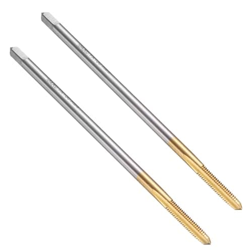 Image of sourcing map 2pcs Straight Flute Thread Tap, M4 x 0.7 100mm Extra Long Metric Titanium Coated Screw Threading Tapping Tool Thread Milling Machine Taps, M35 High Speed Steel with Cobalt