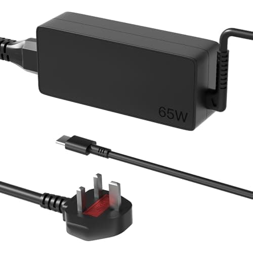 Image of PowerPortnerLink 65W USB-C Charger Compatible with Lenovo Thinkpad, Yoga, Ideapad, Chromebook, ThinkBook Series Laptop Replacement Adapter