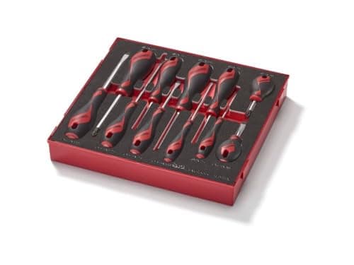 Image of Teng Tools 11 Piece Mixed Screwdriver Set (Flat, PH, PZ,) In Precision EVA Foam Tray - TED911N, Silver