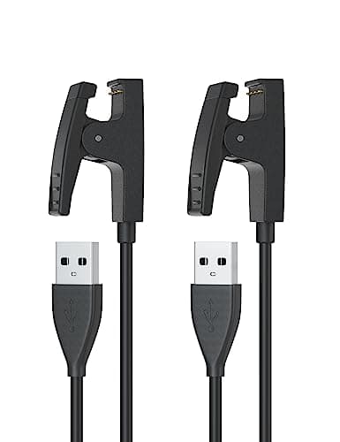 Image of Sinoacc 2 Pack [sync Data] 100cm Charger for Garmin Lily,Lily 2,Forerunner 35 235 230 630 645 Music 735xt,Approach S20 G10,Vivomove Hr Watch Charger Replacement Charging Clip Sync Data Cable