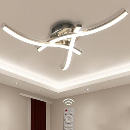 Image of Sweier LED Ceiling Light 22W, Modern Kitchen Light with Remote Dimmable 3000K/4000K/6000K, 2200LM Bright Ceiling Lamp for Hallway, Living Room, Bedroom