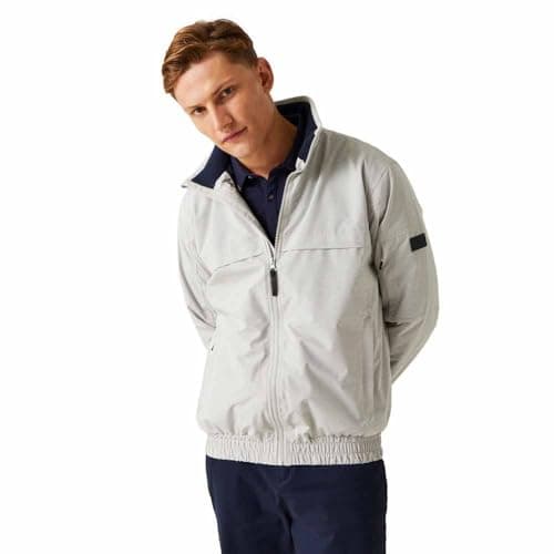 Image of Regatta Men's Waterproof Jacket Shorebay II Hooded Jacket, Silver Grey Linear Stripes, S