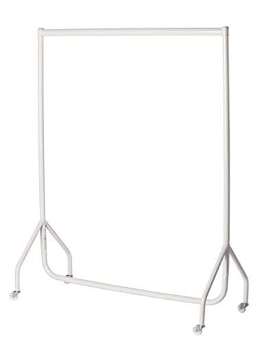Image of The Shopfitting Shop HEAVY DUTY WHITE Clothes Rail 3ft Long x 5ft High Garment Storage Rack 32mm Steel Tube