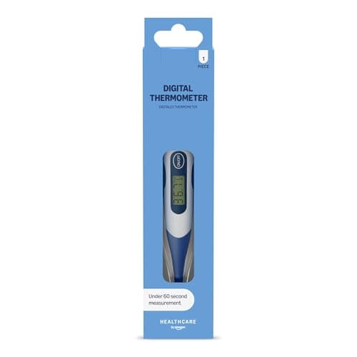Image of Amazon Basic Care Digital Thermometer, Blue