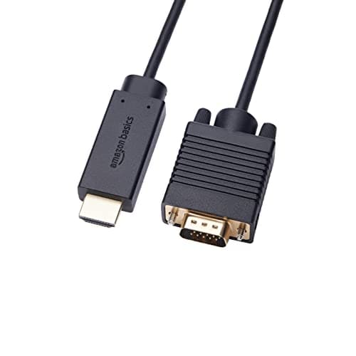 Image of Amazon Basics HDMI (Source) to VGA (Display) Cable (NOT Bidirectional), Gold-Plated, 6 feet, Black