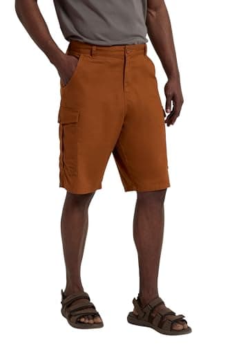 Image of Mountain Warehouse Lakeside Mens Shorts - 100% Durable Twill Cotton Cargo Shorts, Durable Shorts, 6 Pockets - Spring Summer, Walking, Running, Hiking & Camping Rust Men's W36